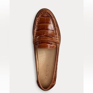 Ralph Lauren NWT Wynnie Croc-Embossed Loafers 10M PRISTINE PRICED TO SELL✨✨✨